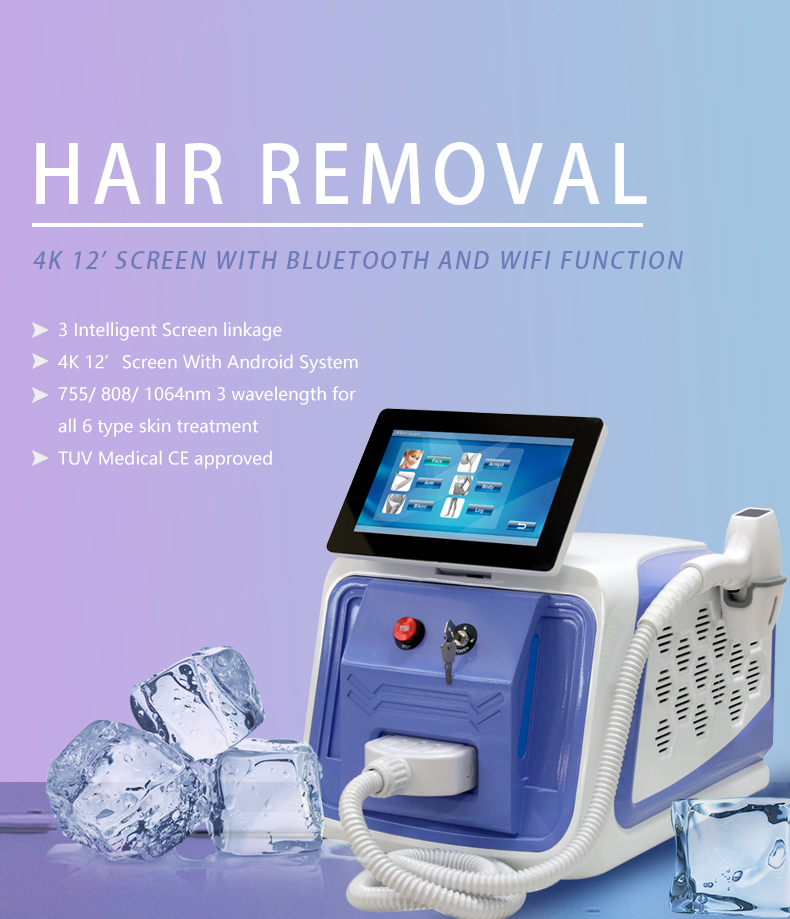 2023 New Arrival Portable 3 Wavelength Diode Laser Hair Removal Machine