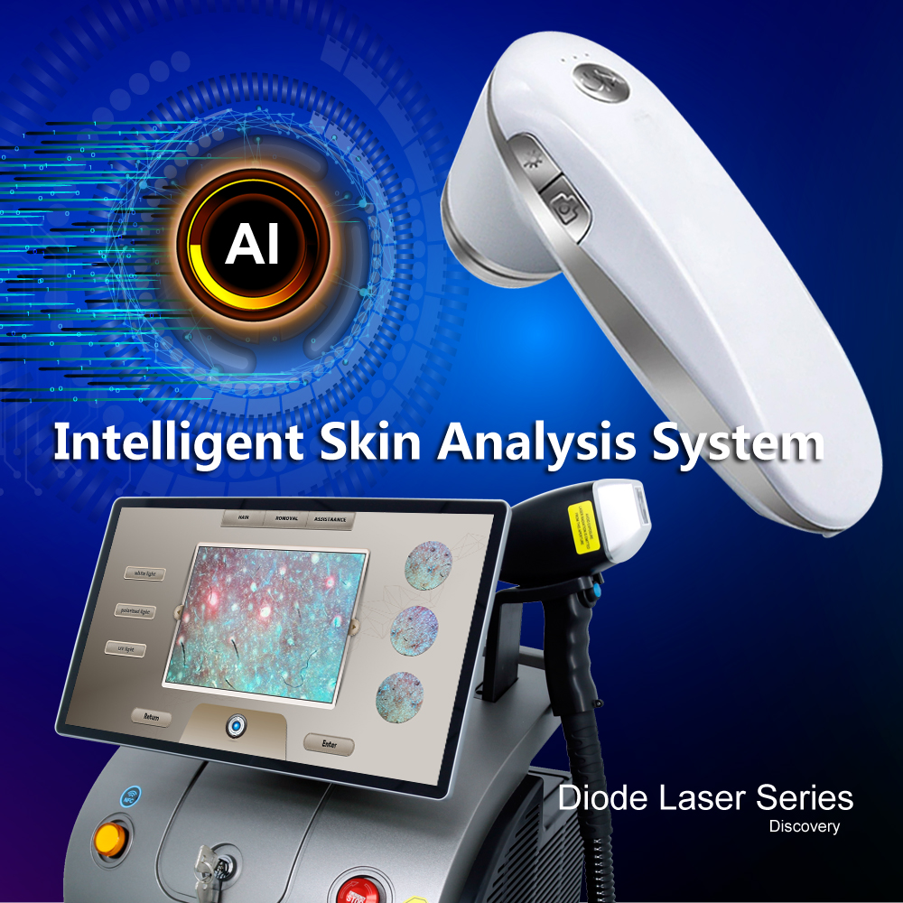 Weifang KM new updated AI intelligent skin analysis android system 2000w 3000w diode laser machine