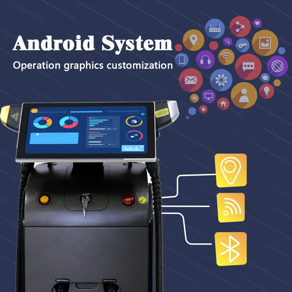 Weifang KM new updated AI intelligent skin analysis android system 2000w 3000w diode laser machine