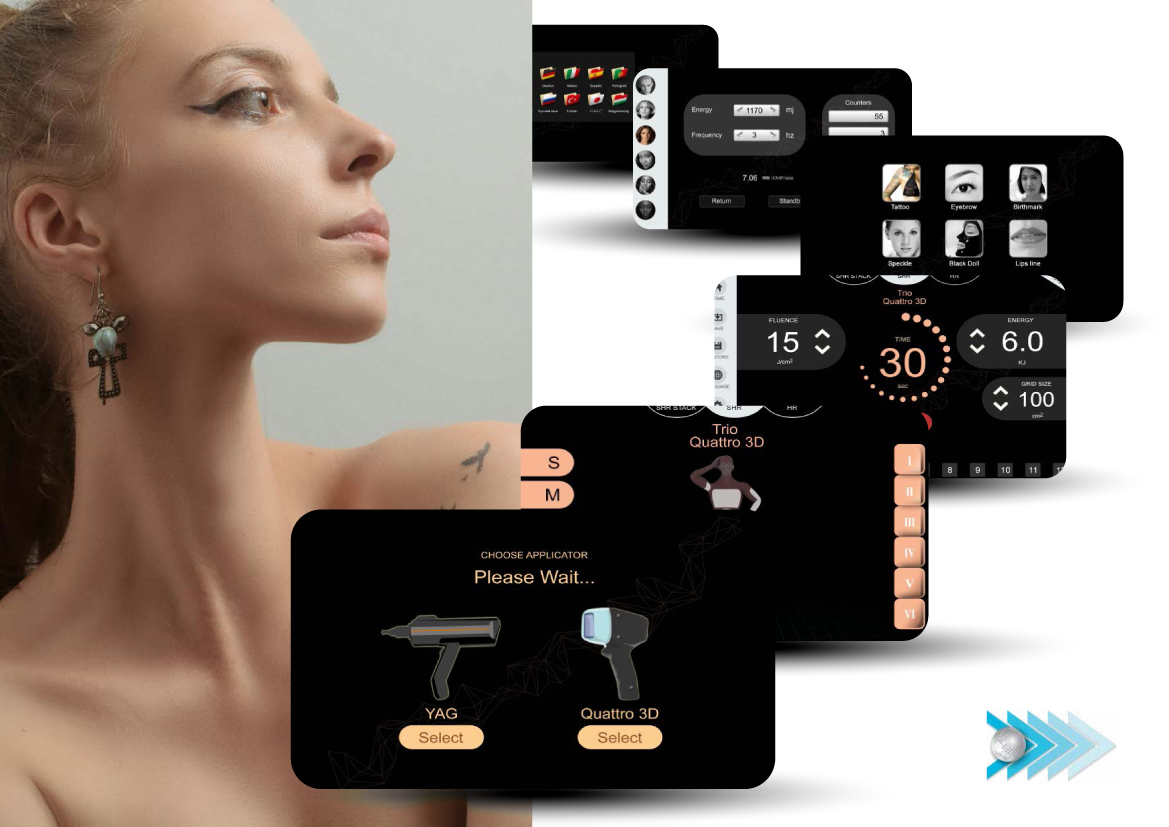 Weifang KM ice Titanium pro multifunction diode laser nd yag laser hair and tattoo removal machine