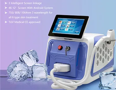 Weifang KM New Arrival Portable 3 Wavelength Diode Laser Hair Removal Machine