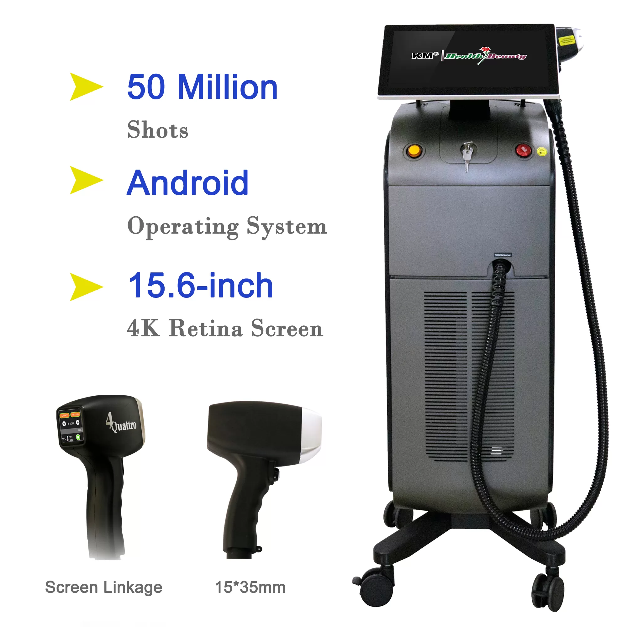 Weifang KM360D Diode Laser Machine Professional 3 wave 755 808 1064 diode laser/ ice platinum laser diodo 808/hair removal 755nm alexandrite laser