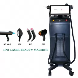 Weifang KM  multifunction 4 in 1 diode laser+nd yag laser+elight IPL+RF 4 wavelength 755nm 1064nm 808nm 940nm professional ice painless diode laser hair removal machine