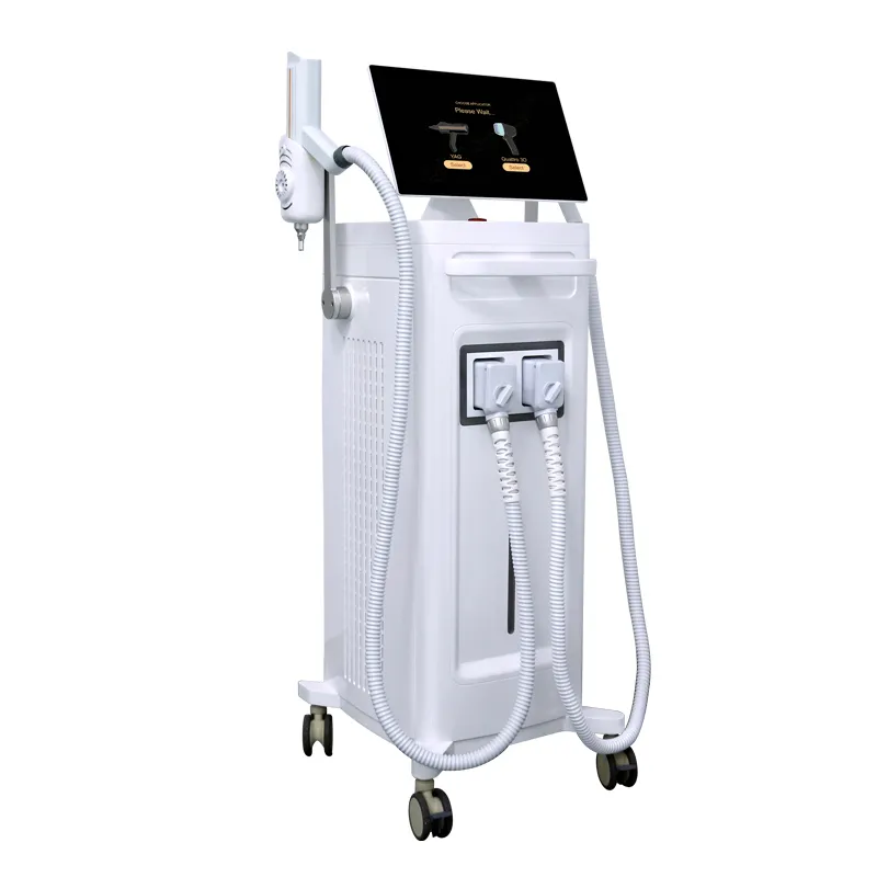 Weifang KM ice Titanium pro multifunction diode laser+nd yag laser hair and tattoo removal machine